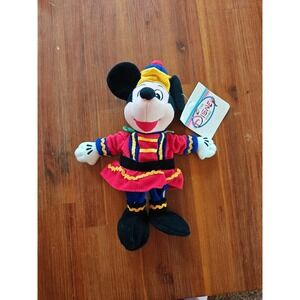 Disney Store Vintage Holiday Nutcracker Mickey Mouse Bean Bag Plush With Tag